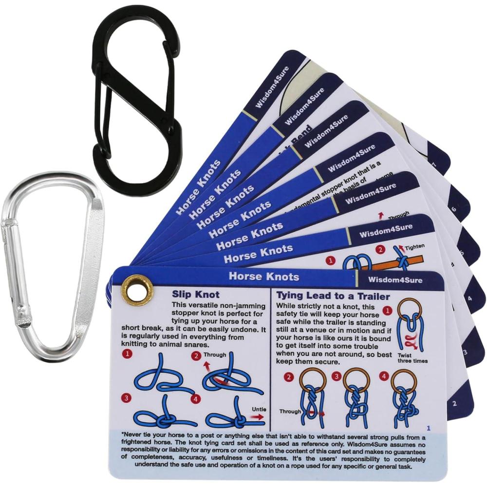 imageWisdom4Sure Horse Knot Cards Equine Knots Guide Includes 24 Rope Knots Essential for Riders Tack Box Portable and Convenient Compact Sizing Knots Set Pocket Guide