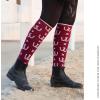 Harrison Howard 3 Pairs Premium Quality Equestrian Riding Socks for Horse Riding &Tall Boot Knee High Socks for Women(Blue Horse Icon/Navy Horseshoe/Rose Star Horseshoe)