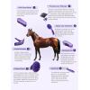 Harrison Howard 7 Pieces Horse Grooming Kit Horse Bathing Supplies Brushes for Grooming with Convenient Organizer Tote Red(Purple)