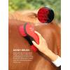 Harrison Howard 7 Pieces Horse Grooming Kit Horse Bathing Supplies Brushes for Grooming with Convenient Organizer Tote Red(Red)