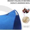 Harrison Howard All-Purpose Square Quilted Western Saddle Pad Breathable, Shock-Absorbing Saddle Pad Comfortable Fit for Horses(Blue)