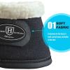 Harrison Howard Bell Boots for Horse Training Hoof Overreach Protection Fleece Lined Bell Boots(black)