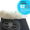 Harrison Howard Bell Boots for Horse Training Hoof Overreach Protection Fleece Lined Bell Boots(black)