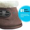 Harrison Howard Bell Boots for Horse Training Hoof Overreach Protection Fleece Lined Bell Boots(coffee)