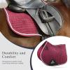 Harrison Howard Close Contact Saddle Pad Non-Slip Suede Outer Perfect for Use with Jumping Saddles(Burgundy)