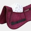 Harrison Howard Correction Half Pad with 4 Pockets and Foam Inserts with Differentiated Thickness Adjustable Horse Riding Pad with Added Cushioning and Comfort(Burgundy)