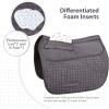 Harrison Howard Diamond Quilted Dressage Saddle Pad Adjustable with 4 Pockets and Foam Inserts with Differentiated Thickness Horse Riding Pad with Added Cushioning and Comfort(Gray)