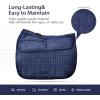 Harrison Howard Diamond Quilted Dressage Saddle Pad Adjustable with 4 Pockets and Foam Inserts with Differentiated Thickness Horse Riding Pad with Added Cushioning and Comfort(Navy)