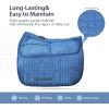 Harrison Howard Diamond Quilted Dressage Saddle Pad Adjustable with 4 Pockets and Foam Inserts with Differentiated Thickness Horse Riding Pad with Added Cushioning and Comfort(Blue)