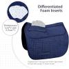 Harrison Howard Diamond Quilted Dressage Saddle Pad Adjustable with 4 Pockets and Foam Inserts with Differentiated Thickness Horse Riding Pad with Added Cushioning and Comfort(Navy)