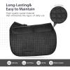 Harrison Howard Diamond Quilted Dressage Saddle Pad Adjustable with 4 Pockets and Foam Inserts with Differentiated Thickness Horse Riding Pad with Added Cushioning and Comfort(Black)