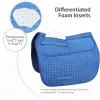 Harrison Howard Diamond Quilted Dressage Saddle Pad Adjustable with 4 Pockets and Foam Inserts with Differentiated Thickness Horse Riding Pad with Added Cushioning and Comfort(Blue)