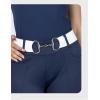 Harrison Howard Elastic Horsebit Belt Horse Riding Belt with Surcingle Buckle Stretchable Waist Belt for Horseback Riding(White)