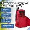 Harrison Howard Equestrian Pack Equipment Multi-Functional Carry Bag for Boots Helmet Horsewhip Horse Riding Pack Equipment(Burgundy)