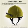 Harrison Howard Equestrian Riding Helmet Cover Sleek Velvet Luxe Hat(Olive Green)