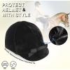 Harrison Howard Equestrian Riding Helmet Cover Sleek Velvet Luxe Hat(Piano Black)