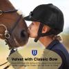 Harrison Howard Equestrian Riding Helmet Cover Sleek Velvet Luxe Hat(Piano Black)
