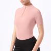 Harrison Howard Equestrian Tops for Women Short Sleeve Quick-Dry Sports Shirt(Pink)