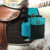 Harrison Howard Equestrian Western Saddle Bag Nylon Water Bottle/Gear Carrier Convenient Saddle Bag Black(Dark Teal)