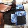 Harrison Howard Equestrian Western Saddle Bag Nylon Water Bottle/Gear Carrier Convenient Saddle Bag Black(Icyblue Leopard)