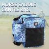 Harrison Howard Equestrian Western Saddle Bag Nylon Water Bottle/Gear Carrier Convenient Saddle Bag Black(Icyblue Leopard)