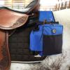 Harrison Howard Equestrian Western Saddle Bag Nylon Water Bottle/Gear Carrier Convenient Saddle Bag Black(Royal Blue)