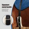 Harrison Howard Ergonomically Designed Correct Bareback Pad with Side Pockets Extra Thick Center for Maximum Support Anti-Slip Bareback Pad Comes with Matching Girth(Signature Blue)