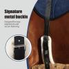 Harrison Howard Ergonomically Designed Correct Bareback Pad with Side Pockets Extra Thick Center for Maximum Support Anti-Slip Bareback Pad Comes with Matching Girth(Navy)