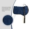 Harrison Howard Ergonomically Designed Correct Bareback Pad with Side Pockets Extra Thick Center for Maximum Support Anti-Slip Bareback Pad Comes with Matching Girth(Navy)