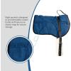 Harrison Howard Ergonomically Designed Correct Bareback Pad with Side Pockets Extra Thick Center for Maximum Support Anti-Slip Bareback Pad Comes with Matching Girth(Signature Blue)