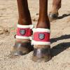Harrison Howard Essential Premium Horse Pastern Wraps with Berber Fleece Lining Sold in Pairs Black(Red)