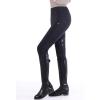 Harrison Howard Female Riding Breeches with Perforated Holes Stretchy Breathable Horse Riding Pants with Silicone Patterns(Black)