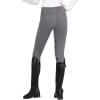 Harrison Howard Female Riding Breeches with Perforated Holes Stretchy Breathable Horse Riding Pants with Silicone Patterns(Deep Grey)