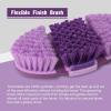 Harrison Howard Flexible Finish Horse Grooming Brush – Bendable, Comfortable Hold, Light Blue(Purple)