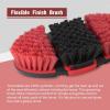 Harrison Howard Flexible Finish Horse Grooming Brush – Bendable, Comfortable Hold, Light Blue(Red)