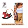 Harrison Howard Hanging Rocking Horse Decoration for Horse Lovers Decor Piece Equestrian Theme Hanging Leather Rocking Horse Piece…(Red)