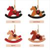 Harrison Howard Hanging Rocking Horse Decoration for Horse Lovers Decor Piece Equestrian Theme Hanging Leather Rocking Horse Piece…(Red)