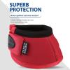 Harrison Howard Horse Bell Boots Overreach Bell Boots No-Turn Bell Boots for Horse-Durable Protective Hoof Boot(Red)
