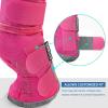 Harrison Howard Horse Fly Boots Perfect Contoured Fit Leg Guards Dense Mesh Boots with Ventilated Comfort Reliable Protection from Summer Elements Set of 2 Sky Blue Large(Magenta)