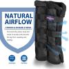Harrison Howard Horse Fly Boots with Fleece Trim Durable Breathable Cool Mesh Adjustable Closure(Classic Black)