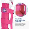 Harrison Howard Horse Fly Boots with Fleece Trim Durable Breathable Cool Mesh Adjustable Closure(Magenta)