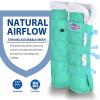 Harrison Howard Horse Fly Boots with Fleece Trim Durable Breathable Cool Mesh Adjustable Closure(Mint)