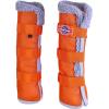 Harrison Howard Horse Fly Boots with Fleece Trim Durable Breathable Cool Mesh Adjustable Closure(Vibrant Orange)