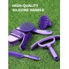 Harrison Howard Horse Grooming Kit 9-Piece Equine Care Series Horse Brush Sets with Organizer Tote Bag Tack Room Supplies Shedding Grooming Massaging Tools Purple(Purple)