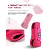 Harrison Howard Horse Tendon Boots Open Front/Fetlock Boot for Horse Protective Boots for Jumping, Trail Riding Set of 4(Hot Pink)