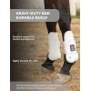Harrison Howard Horse Tendon Boots Open Front/Fetlock Boot for Horse Protective Boots for Jumping, Trail Riding Set of 4(White)