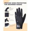 Harrison Howard Kids Horse Riding Gloves Comfortable Grip for Boys and Girls Horseback Riding Running or Cycling Lightweight Equestrian Gloves(black)