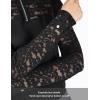 Harrison Howard Ladies Long Sleeve Lace Rider Top with Exquisite Lace Spliced Sleeves Slim Fit Show Shirt(Black)