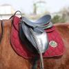 Harrison Howard Mesh Riding Half Pad for English Saddle Comfortable Cushioning Reduce Pressure on Horse’s Back(Burgundy)