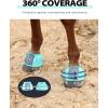 Harrison Howard Rubber Bell Boots Leather Touch-Close Overreach Boots Hoof Protection for Horses Sold in Pairs Light Grey L(Turquoise)